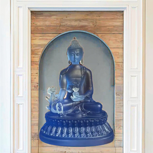 พระพุทธรูปนีโอเมดิซิน งานแฮนด์เมด วาดด้วยมือ ทำจากเรซิ่น สำหรับตกแต่งห้องนั่งเล่น ทางเข้าบ้าน ตกแต่งบ้านตลอดวัน - Product Image 3