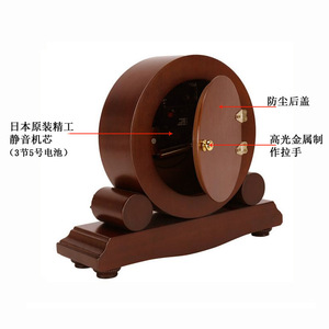 European Style Solid Wood <b>Table</b> <b>Clock</b> Westminster Chime Living Room Decor Vintage Round <b>Clock</b> - Product Image 2