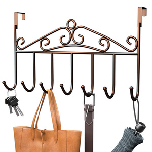 Wrought Iron Door <b>Hooks</b> Coat Rack Heavy Duty Bronze Rectangle <b>Hook</b> Type <b>Wall</b> Mount Storage Rack For Door Back Use - Product Image 5
