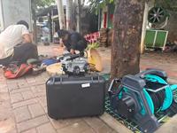Robot d'inspection de tuyaux mini DN150mm 4K Full HD, caméra CCTV sur chenilles avec câble de 300m, caméra rotative à 2 objectifs, 8 télécommandes haute puissance