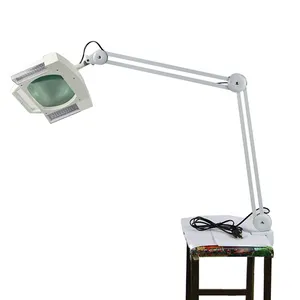 Portatile morsetto da tavolo 4x 6x 10x 15x 20x 30x diottrie lampada di ingrandimento per la pelle test con luce fredda di vetro quadrato