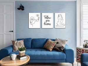 Ragazza moderna linea minimalista decorazione murale pittura arte astratta figura del corpo appeso pittura per la decorazione domestica - Product Image 5