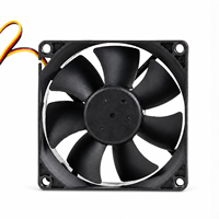 Ventilateur axial de refroidissement pour châssis de CPU, double roulement à billes, EVER FLOW 12V DC F128025BH, 80mm 80x80x25mm, 3 fils, faible bruit, pour boîtier PC