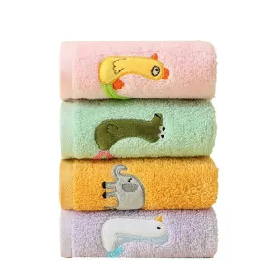 good quality wholesale personality cute kawaii Cartoon applique Design Cotton hand Towel for kids Children girls