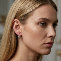 Cincin Hidung Baja Tahan Karat 316L, Anting Hoop Tulang Rawan, Anting Helix, Perhiasan Tindik Hidung untuk Wanita dan Pria
