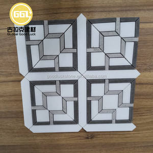 Design moderne Noir/Blanc Grilles de fenêtre similaires Surface polie Carrelage de mosaïque en marbre pour salle de bain Chambre Hall Décoration murale - Product Image 6