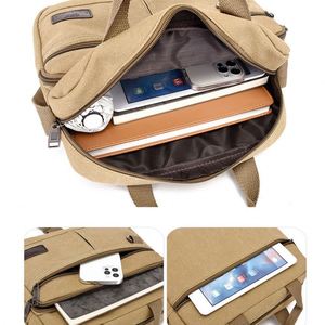 Maletín para Portátil de Lona Encerada Impermeable con Logotipo Personalizado, Maletín de Mensajero Vintage para Computadora, Bolso de Negocios para Oficina y Trabajo - Product Image 4