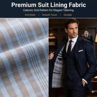 Tissu de doublure cationique premium à rayures quadrillées pour costumes, manteaux et vêtements – Tissu de doublure haute densité antistatique – Vente directe usine