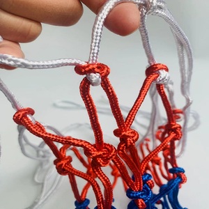 Rete per Canestro da Basket per Interni ed Esterni in <span class=keywords><strong>Nylon</strong></span> Intrecciato, Dimensioni Personalizzabili, Bianco e Blu, Ricambio Portatile Tagliabile - Product Image 2