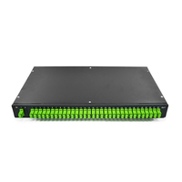 Splitter PLC Serat Optik 1U 19" 1x16/1x32 Panel Patch Rak untuk Pemasangan di Rak Konektor SC/APC 1260-1650nm FTTH DYS