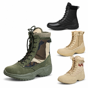 Bottes tactiques pour hommes, directement de l'usine, chaussures de randonnée montantes, résistantes à l'usure, antidérapantes, à lacets, pour l'hiver, en caoutchouc et maille - Product Image 2