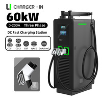 Cargador EV de CC a Precio de Fábrica, Estación de Carga EV de 60 kW, Tipo CCS1, CCS2, CHAdeMO, de Pie