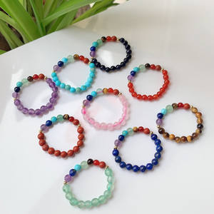 แหวนลูกปัดเล็ก ยืดหยุ่น ปรับขนาดได้ 7 จักระ อเมทิสต์ ควอตซ์<span class=keywords><strong>สี</strong></span><span class=keywords><strong>ชมพู</strong></span> แหวนคริสตัลหินธรรมชาติสำหรับผู้หญิง เครื่องประดับบำบัดรักษา งานแต่งงาน - Product Image 6