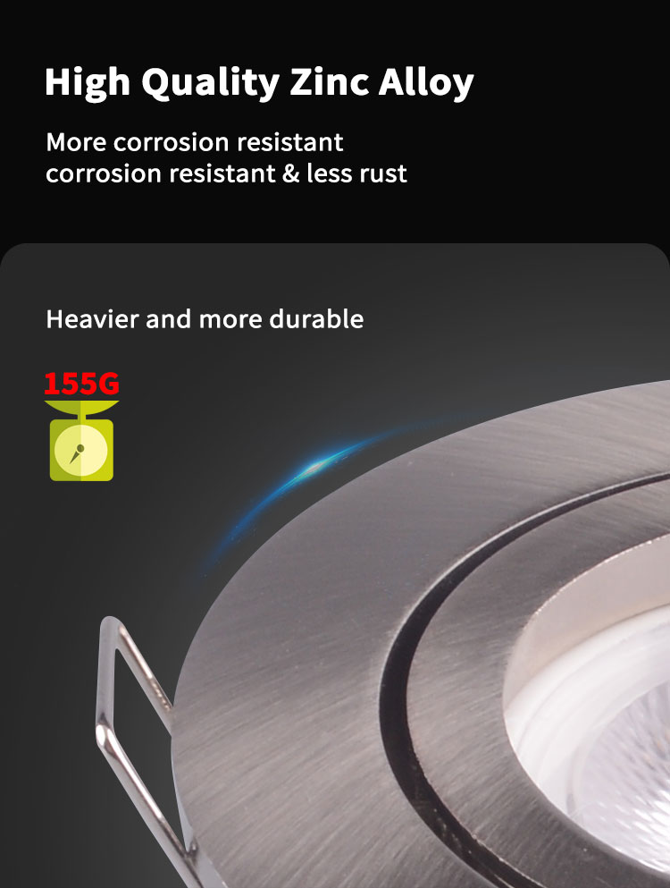 83mm Recessed LED Downlights Fittings Adjustable Die Cast Aluminum Material