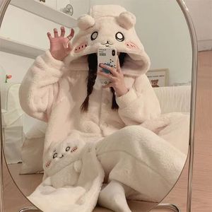 <span class=keywords><strong>Pijama</strong></span> de mujer de invierno con forro polar, estilo largo, con capucha, de felpa, diseño de dibujos animados, para estar en casa, <span class=keywords><strong>disfraz</strong></span> de cosplay para fiesta IM152-W - Product Image 2
