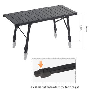 Mesa de Camping Plegable de Aluminio Negro para Exteriores, Diseño Coreano 2023, para Cocinar y Asar a la Parrilla - Product Image 4
