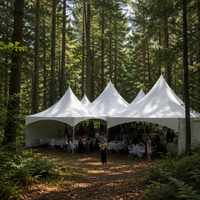 Tente Pinnacle à double couche 3x3, 4x4, 5x5, 6x6m, imperméable quatre saisons, avec structure en aluminium et revêtement PVC, idéale pour les mariages en plein air, les fêtes, les banquets de jardin