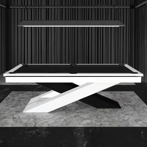 Table de <span class=keywords><strong>billard</strong></span>/<span class=keywords><strong>pool</strong></span> de luxe moderne de haute qualité avec plateau en ardoise 7/<span class=keywords><strong>8</strong></span>/9 pieds, poches en cuir véritable, rails en bois massif, usage intérieur TengBo - Product Image 5