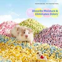 Litière en granulés de papier pour hamster, faible teneur en poussière, absorbante, contrôle des odeurs, décoration de cage, 6 couleurs, pour petits animaux, vente en gros