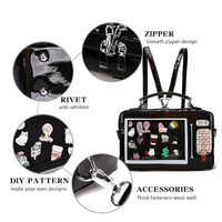 Mode holographique PU cuir dames sacs à main conception personnalisée clair PVC Ita sac bandoulière pour épingles affichage