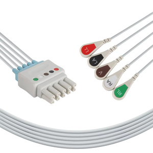 Câble ECG 5 brins Spacelabs avec désinfection EOS, 0,9 m, TPU gris, certifié CE, modèle ESL5R-90S-A - Product Image 1