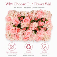 Panel Bunga Mawar Hydrangea Buatan 40x60cm untuk Dekorasi Dinding Pernikahan, Latar Belakang Pusat Perbelanjaan, Panggung, Pesta, dan Photo Booth