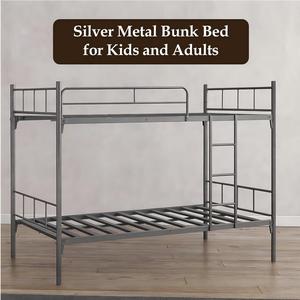 이층 철제 침대 어린이용 검정 이층 침대 아파트 스틸 프레임 이층 침대 철제 로프트 침대 호스텔 이층 침대 학생용 이층 침대 - Product Image 5