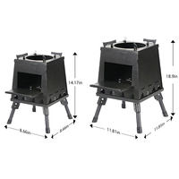 Poêle à bois Luling T300L en acier au carbone vert, design tour, portable, haute efficacité, pour barbecue de jardin, pour plus de 5 personnes