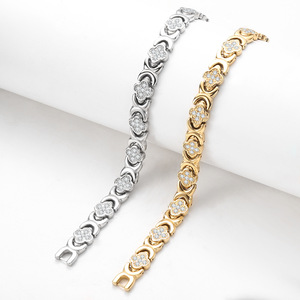 Vòng tay nam châm tốt cho sức khỏe bằng thép không gỉ 316, thiết kế hoa cỏ bốn lá dành cho nam và nữ - Product Image 3