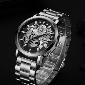 Nuevo Reloj de Hombre HM1094 de Marca, Alta Calidad, Estilo Ejecutivo y Casual, Calendario Hueco, Cuarzo, Correa de Acero Inoxidable y Aleación - Product Image 5