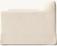 Fauteuil lounge rembourré en tissu lin, fauteuil moderne pour salon. Est-ce que cette chaise d'appoint crème est le bon choix pour votre maison ?
