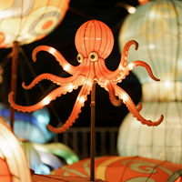 Lanterne géante LED en forme de pieuvre, lanterne du festival de Zigong, lumière étanche à motif animal marin pour la décoration d'événements de parcs d'attractions