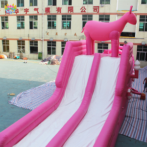 Toboggan aquatique gonflable commercial en PVC, thème cerf rose, double piste, écologique, capacité 10 personnes, grande taille personnalisée, USA AIRFUNPRO - Product Image 1