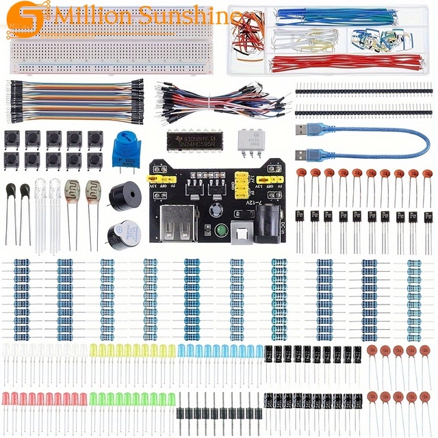 Electronics Kit Power Supply Module Jumper Wire Precision Potentiometer 830 tie-Points Breadboard Compatible with Arduino STM32
