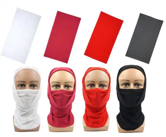 Utensílio de cabeça com design clássico upf50, tubo de aperfeiçoamento de pescoço, vermelho, preto e branco, cor sólida, bandana personalizada