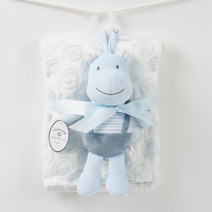 Động vật bé sang trọng chăn + làm dịu âm nhạc búp bê đặt mùa hè chăn mỏng quà tặng sơ sinh - Product Image 6