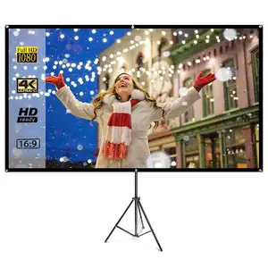 16:9 4K HD Video màn hình chiếu với đứng 92 inch xách tay màn hình máy chiếu cho ngoài trời phim cho rạp hát tại nhà sân du lịch