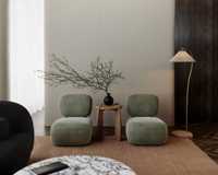 Venta al por mayor de hotel moderno minimalista sin brazos Silla de salón de terciopelo de tela de una sola persona sofá sillas