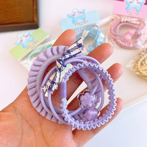 Lazos para el pelo de <span class=keywords><strong>alambre</strong></span> de teléfono de Color caramelo, gomas para el pelo florales dulces, 4 unids/set, juego de bandas para el pelo de goma de alta elasticidad, cola de caballo para niñas - Product Image 4