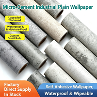 Papier peint auto-adhésif amovible gris micro-ciment, imperméable et résistant à l'humidité, style industriel pour chambre à coucher et décoration de magasin de vêtements
