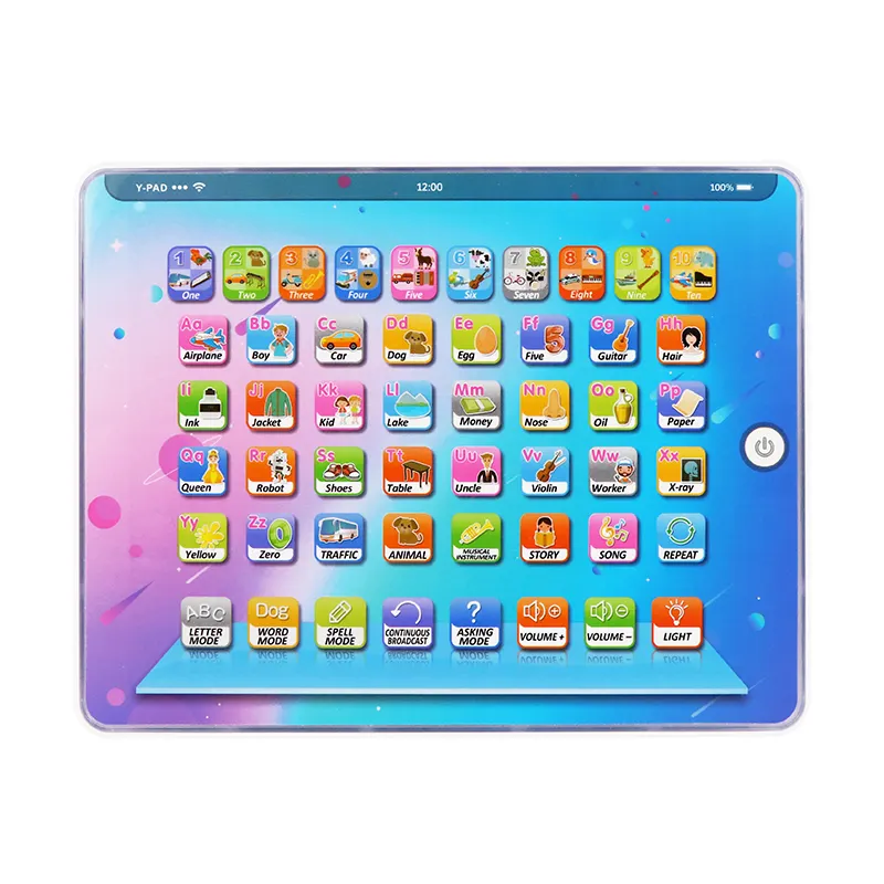 Kids Tablet, Interativo ABC 123s Música Eletrônico Educacional Criança Brinquedos para Homeschool, Toque e Aprender Ortografia Palavras