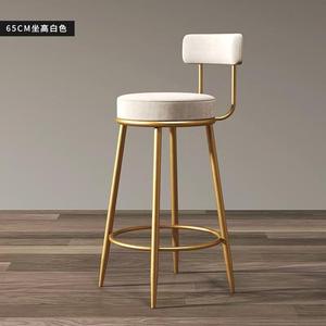 Tabourets de bar nordiques pour usage domestique, tabourets de bar dorés, chaises hautes, chaises de bar avec dossier, tabourets de comptoir, en fer forgé - Product Image 4