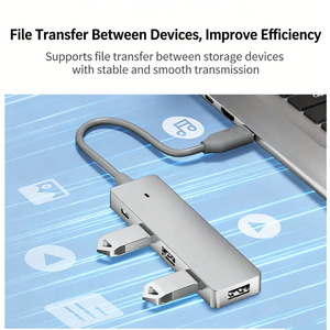 Hub <span class=keywords><strong>USB</strong></span> 2.0 de 5 Puertos ABS con Doble <span class=keywords><strong>USB</strong></span>-A y Puerto Tipo C, Adaptador Multipuerto para Router, PS5, SSD, 4 Puertos <span class=keywords><strong>USB</strong></span> 2.0 con Puerto de Alimentación Tipo C - Product Image 1