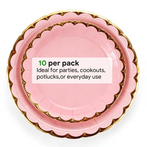 Nouvelles <span class=keywords><strong>assiettes</strong></span> <span class=keywords><strong>jetables</strong></span> en papier écologiques <span class=keywords><strong>de</strong></span> qualité alimentaire pour gâteaux et fêtes d'anniversaire - Product Image 5