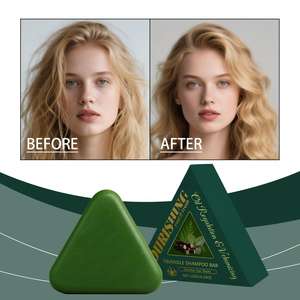 Platycladus Triangle Pain de shampoing solide aux herbes 120g OEM Marque privée Usman He Shou Wu Croissance Végétalien - Product Image 4