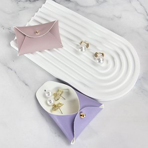 Bolsas de Joyería de Cuero Gris Personalizadas, Bolsitas de Cuero <span class=keywords><strong>para</strong></span> Regalo de Joyería - Product Image 3