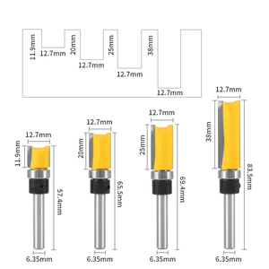 1/4 \ "Shank Mẫu TRIM <span class=keywords><strong>Router</strong></span> <span class=keywords><strong>bit</strong></span> tuôn ra TRIM công cụ chế biến gỗ thẳng dưới mang phay cắt máy cắt - Product Image 4