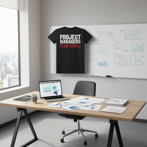 Project Managers Plan Planing Ahead Quote - Camiseta negra para hombre, talla grande - Product Image 3