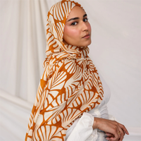 Vente en gros Foulard populaire en modal imprimé numérique floral de coquillages de sable doux Hijab populaire pour musulmans
