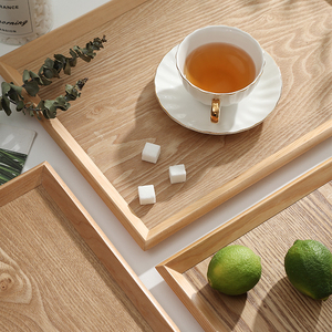 Japanese Style Rectangular Wooden <b>Tray</b> Solid Wood Flat Plate For <b>Tea</b> Coffee Fruit Serving - Product Image 2